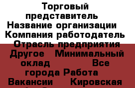 Торговый представитель › Название организации ­ Компания-работодатель › Отрасль предприятия ­ Другое › Минимальный оклад ­ 22 000 - Все города Работа » Вакансии   . Кировская обл.,Захарищево п.